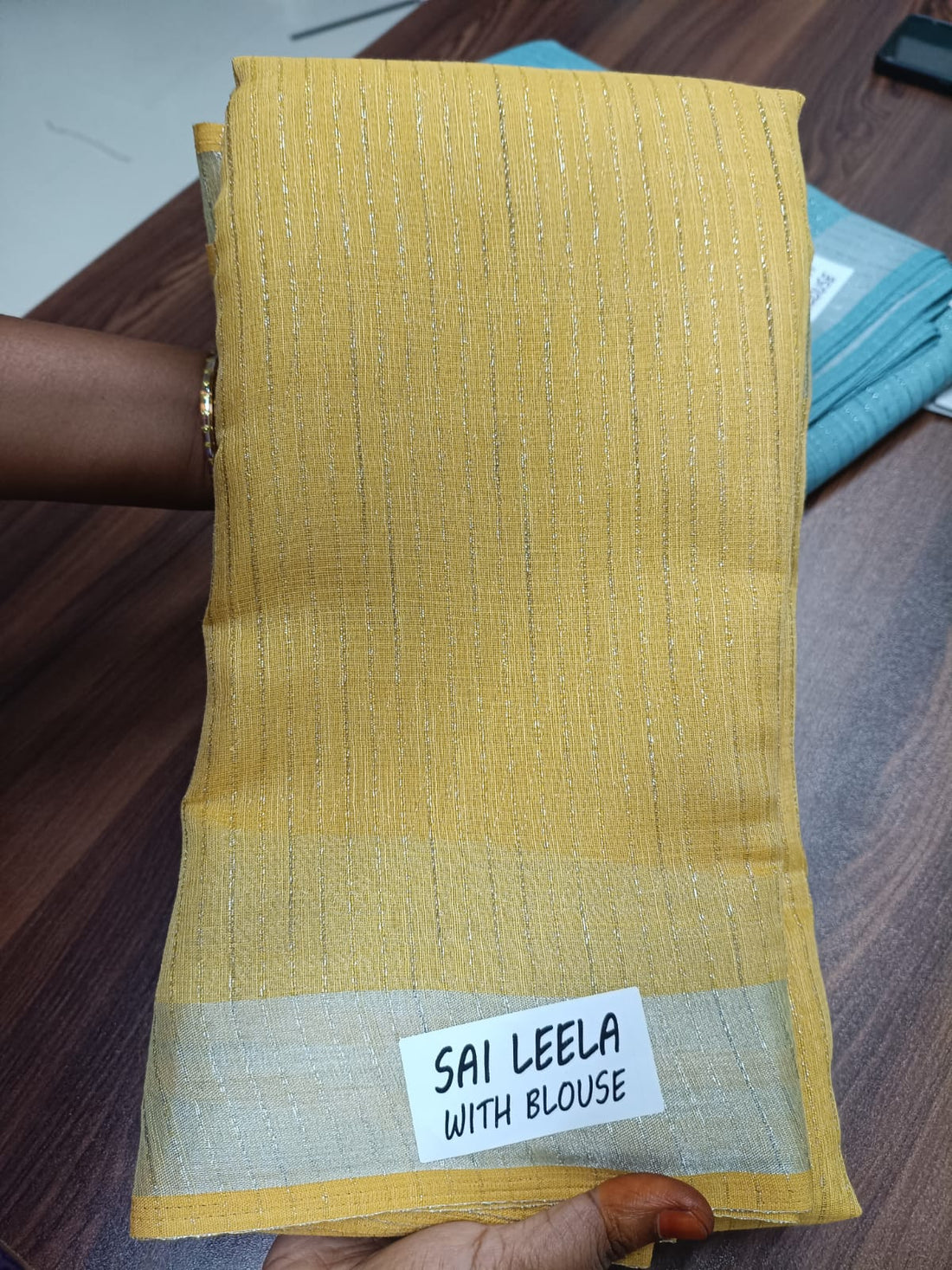 Sunshine Yellow Silver Border Textured Saree