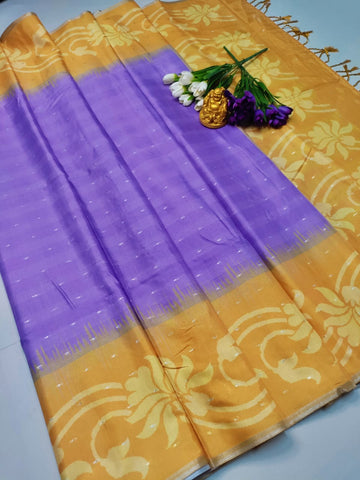Turquoise Purple Soft Silk Saree